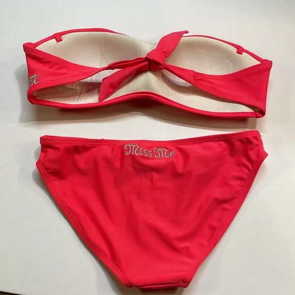 Miss Me womens Bikini 2 piece Rhinestones 2 piece swim suit Sz S/M - Picture 2 of 13